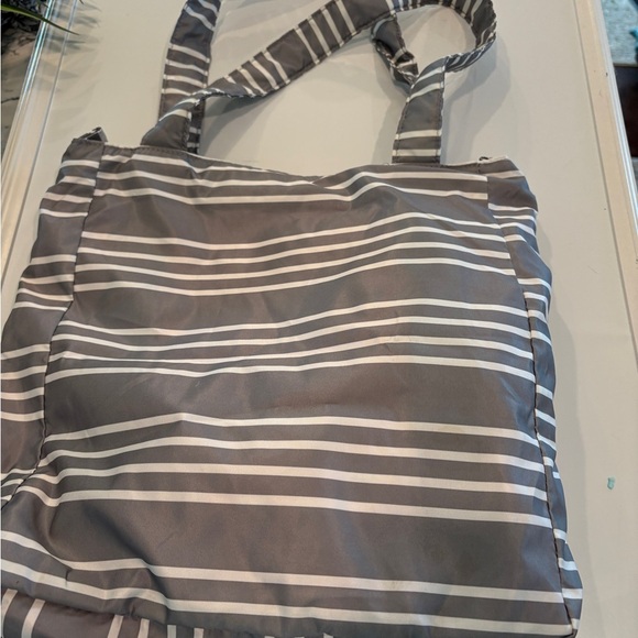 Jujube Lightweight Tote Gray and White Stripes - Picture 3 of 4